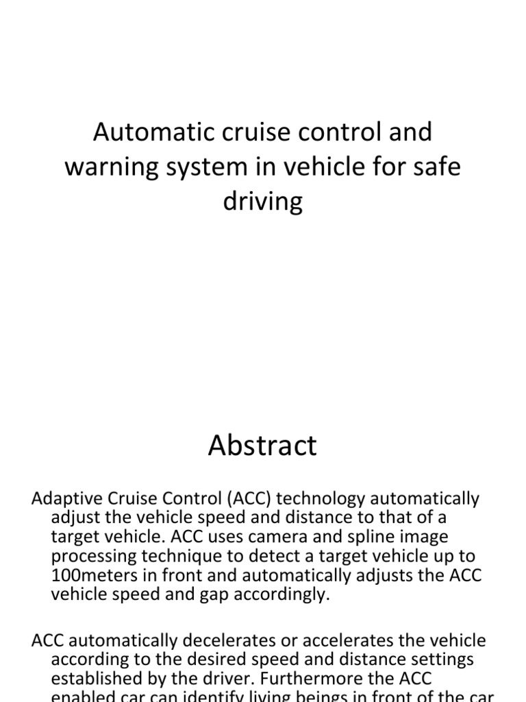 Adaptive Cruise Control for Safe Driving | PDF | Control Theory | Vehicles
