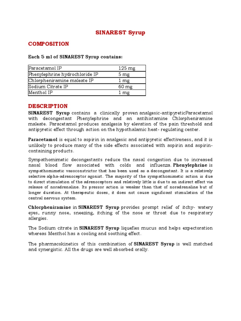 Syrup PDF Pharmacology Drugs