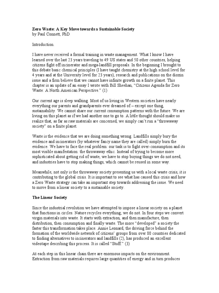 Zero Waste Essay PDF Recycling Reuse