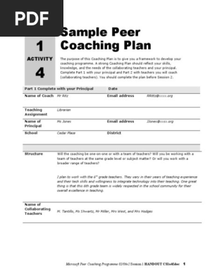 Sample Peer Coaching Plan (1)