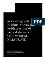 Sociodemographic Determinants and Health Practices of Medical Students in Ayub Medical College, Atd