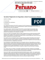 Aprueban Reglamento de Seguridad y Salud Ocupacional en Minería - DECRETO SUPREMO - N° 024-2016-EM - PODER EJECUTIVO - ENERGIA Y MINAS_000