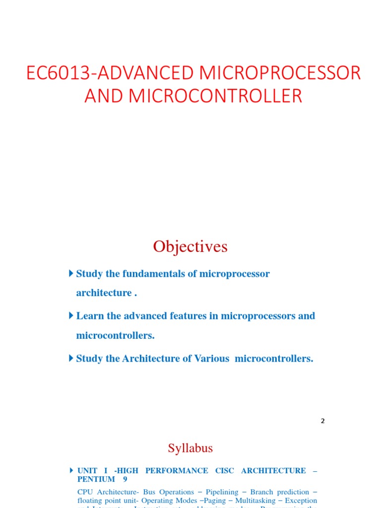 Ec6013-Advanced Microprocessor and Microcontroller | Download Free PDF ...