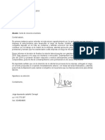 Carta de renuncia voluntaria de auxiliar contable a Agromin de Colombia S.A.S