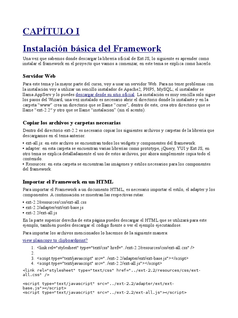 Manual de Extjs Con Ejemplo PDF | PDF | Script Java | HTML