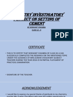 Chemistry Investigatory Project On Setting of Cement: by Siddhant Chhabra Class 12 - A