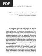 CLIFFORD, James. Sobre a Autoridade Etnográfica