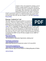 Energy Content in Coal: Coal Fired Power Plant