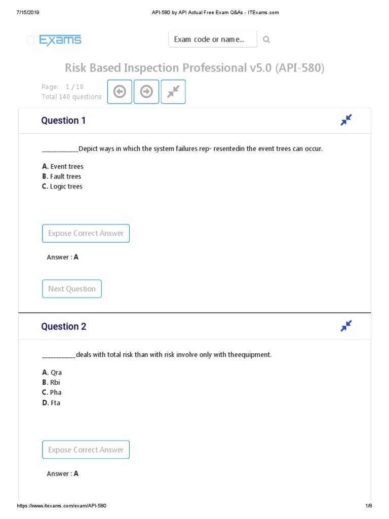 API 580 Exam Study Guide | PDF | Risk | Safety