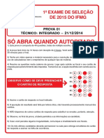 Prova Do Integrado 2015 PDF