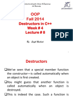 OOP Fall 2014: Destructors in C++ Week # 4 Lecture # 8