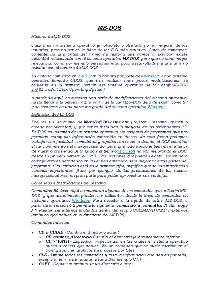 MD Dos | PDF | Dos | Archivo de computadora