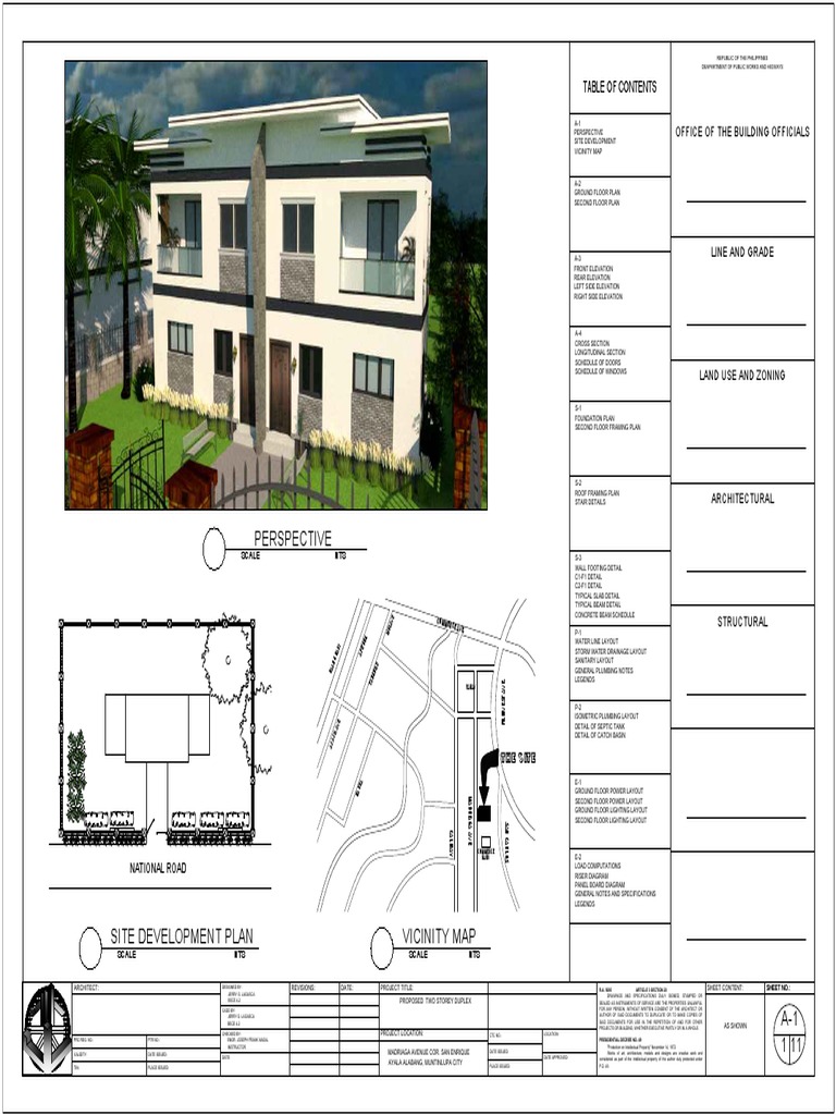 Proposed Two Storey Duplex Plan | PDF | Components | Building Technology