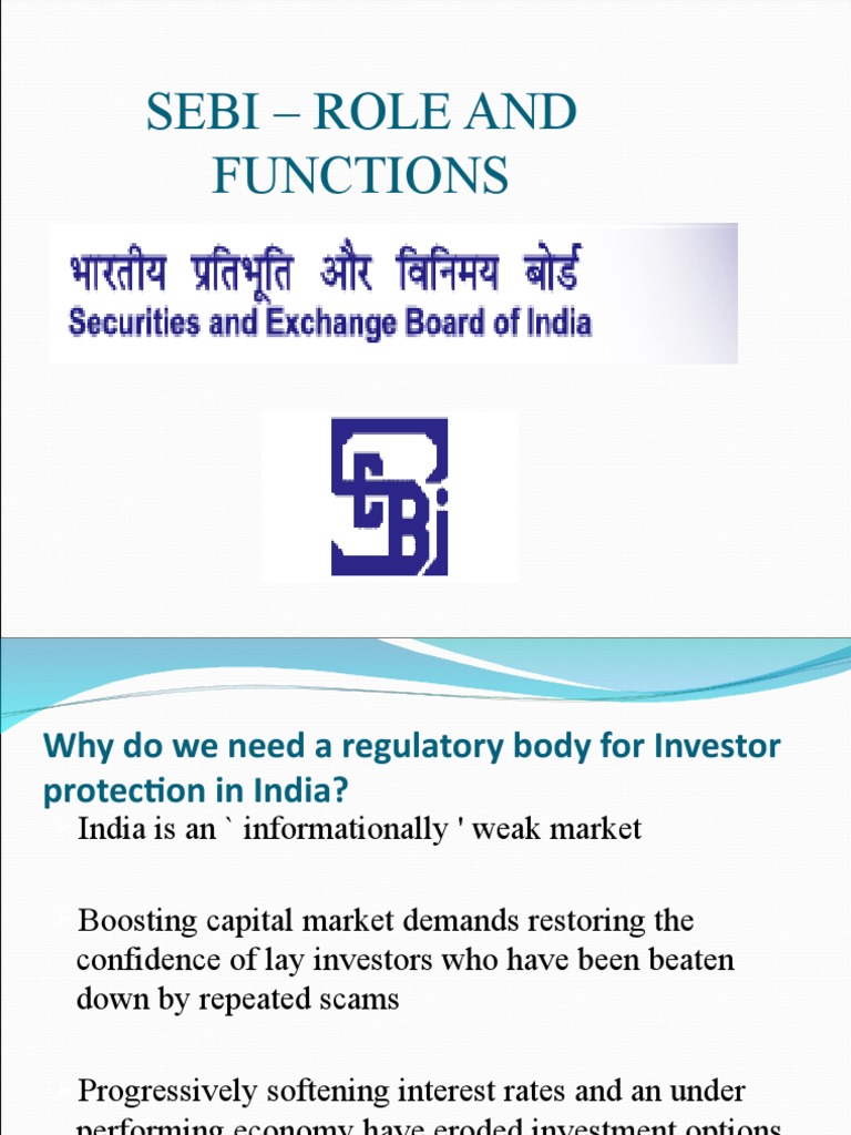 SEBI Role and Functions | PDF