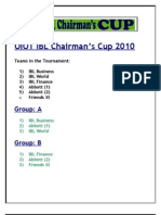 OIOT IBL Chairman Cup Rules &amp Draws