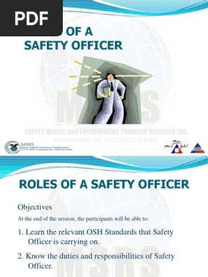 New Msrs Roles Of Safety Officers (Bc) | Pdf | Occupational Safety And  Health | Safety