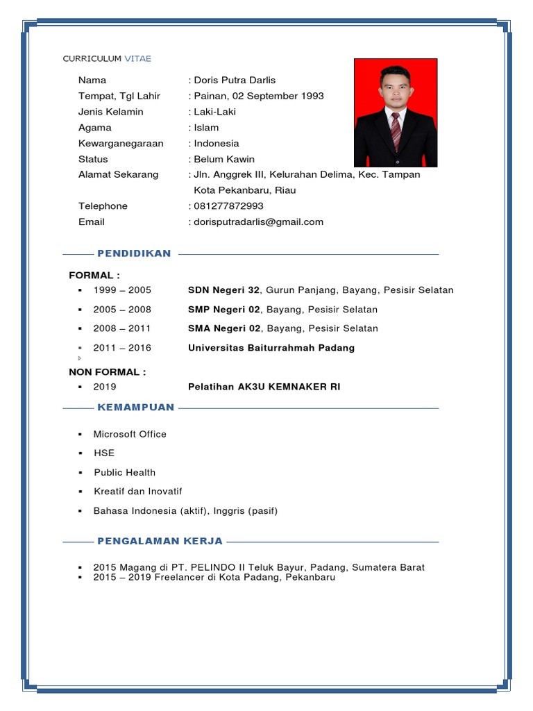 Curriculum Vitae Doris Putra Darlis | PDF