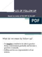 Principles of Follow Up: Based On Notes of HG RPP & HG ARP