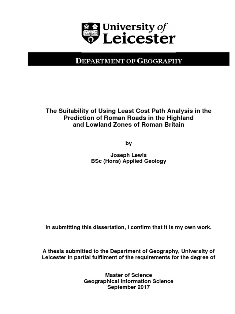 The Suitability of Using Least Cost Path PDF | PDF | Geographic ...