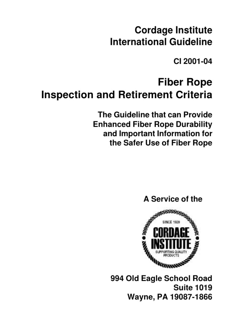 Fiber Rope Inspection Adn Retirement Criteria | PDF | Rope | Braid