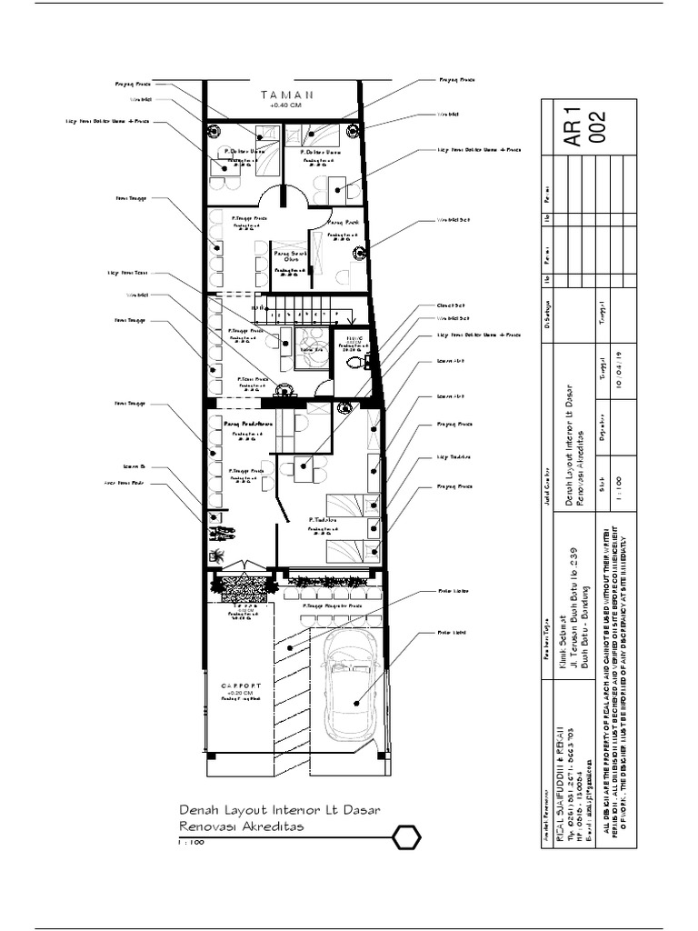 Denah Interior Klinik Renovasi | PDF