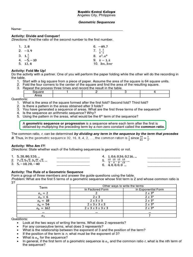 Geometric Sequences | Summation | Algebra