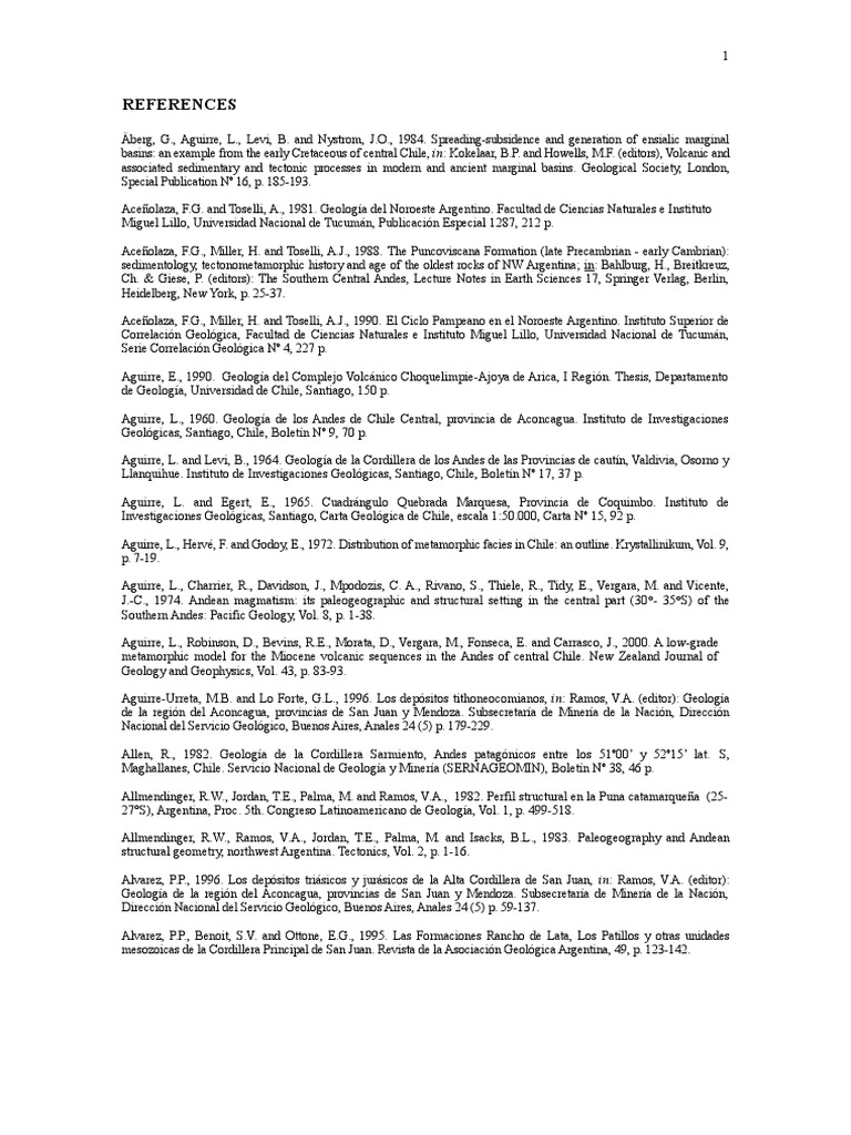 References Version Final 2 | PDF | Chile | Earth Sciences