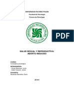 Salud Sexual Y Reproductiva: Aborto Inducido: Universidad Ricardo Palma Facultad de Psicología Carrera de Psicología