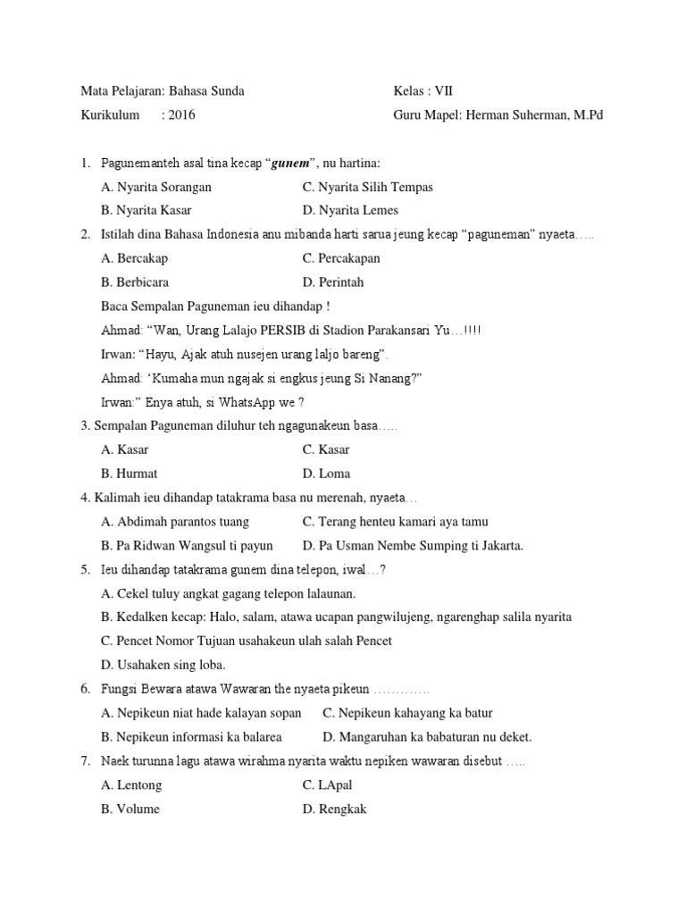 Soal Pilihan Ganda Pdf