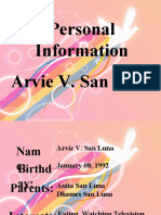 Personal Information Arvie V. San Luna