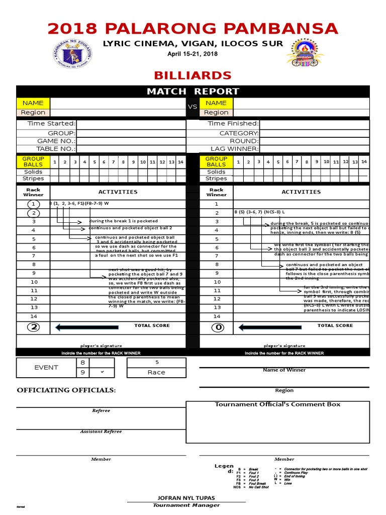 2018-palarong-pambansa-billiards-match-report-pdf-referee-games