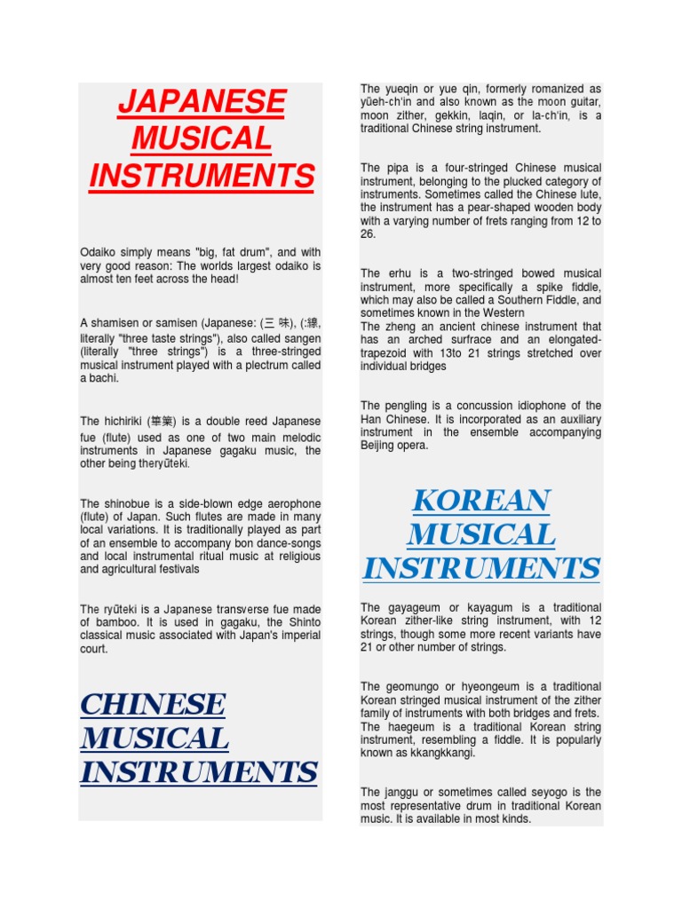 Japanese String Instruments Overview | PDF | String Instruments ...