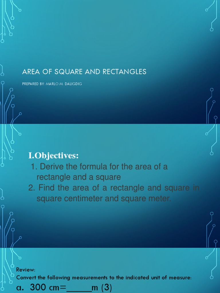 Area of Square and Rectangles | PDF | Art