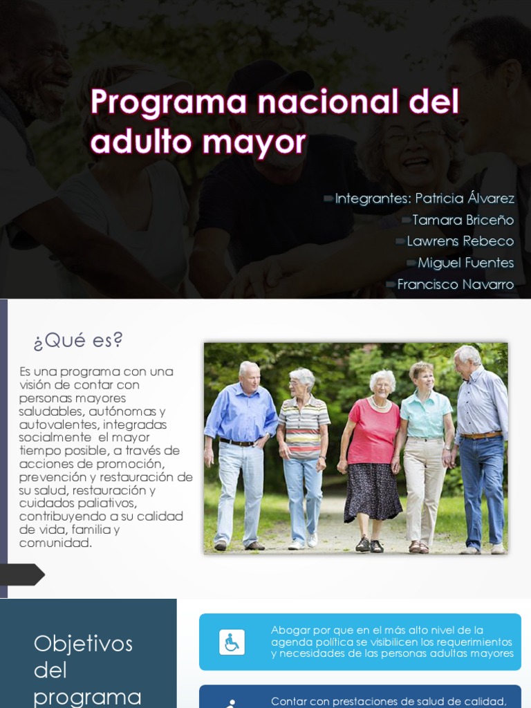 Programa Nacional de Salud para Adultos Mayores | PDF | Adultos | Salud ...