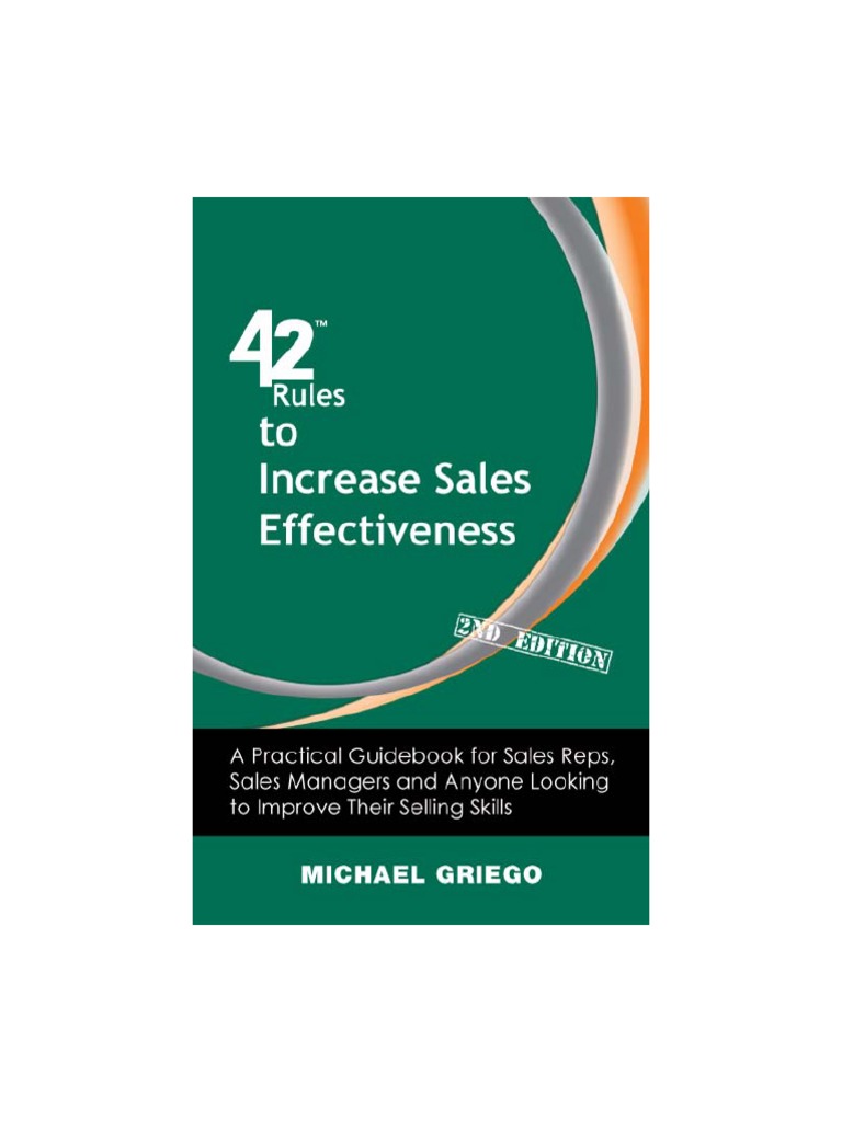 42 Rules To Increase Sales Effectiveness. A Practical Guidebook For ...