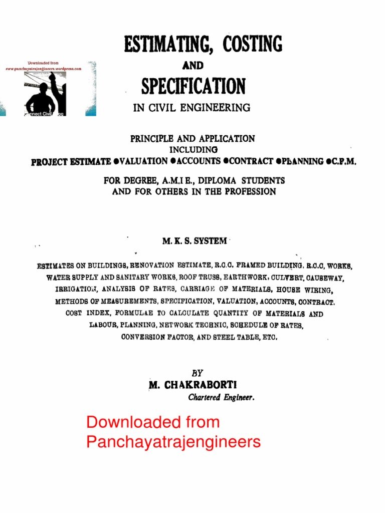 Estimating and Costing in Civil Engineering | PDF