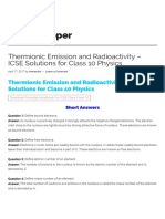 A Plus Topper: Thermionic Emission and Radioactivity - ICSE Solutions For Class 10 Physics