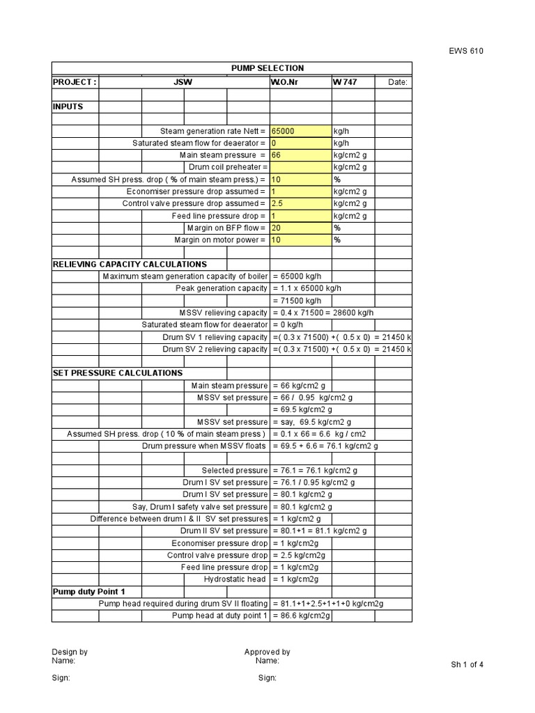 Pump Selection SH Boilers | PDF | Boiler | Pump