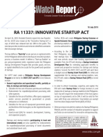 CongressWatch #197: RA 1337-Innovative Startup Act