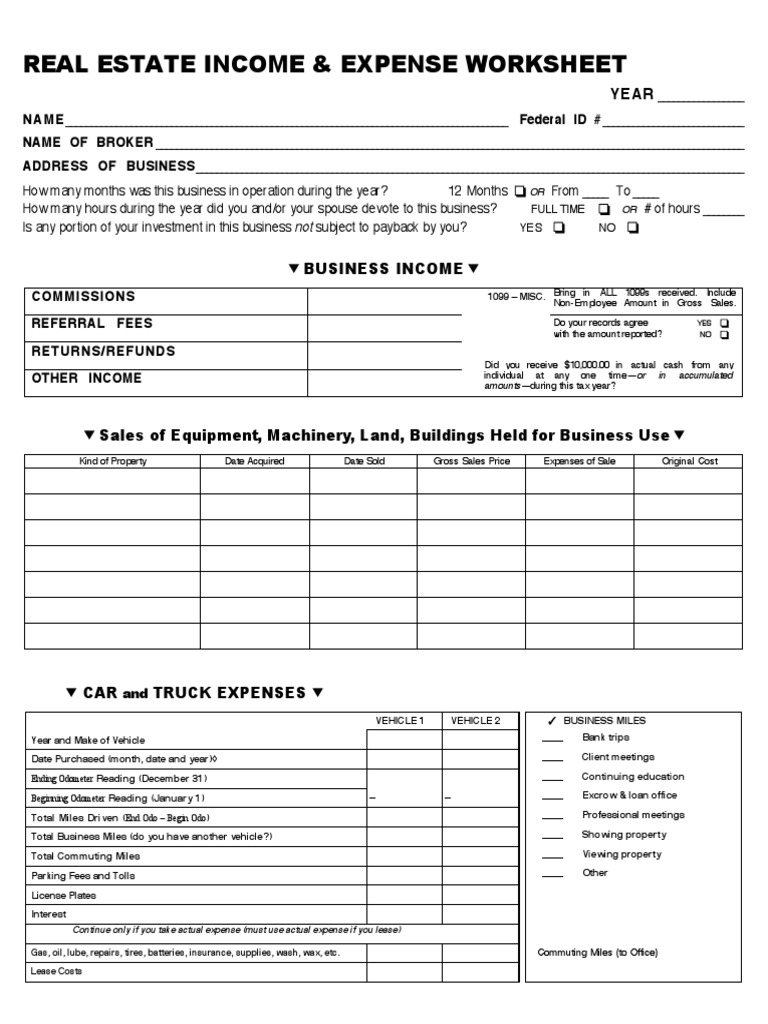 Real Estate Worksheet Template | PDF | Fee | Payments