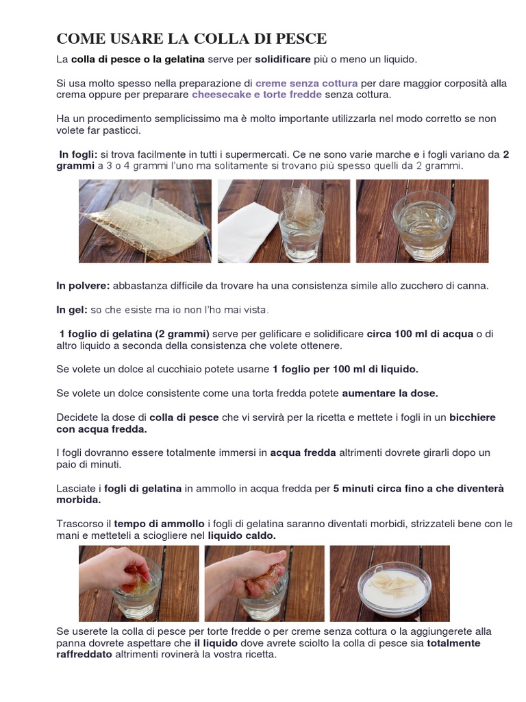 Come Usare La Colla Di Pesce