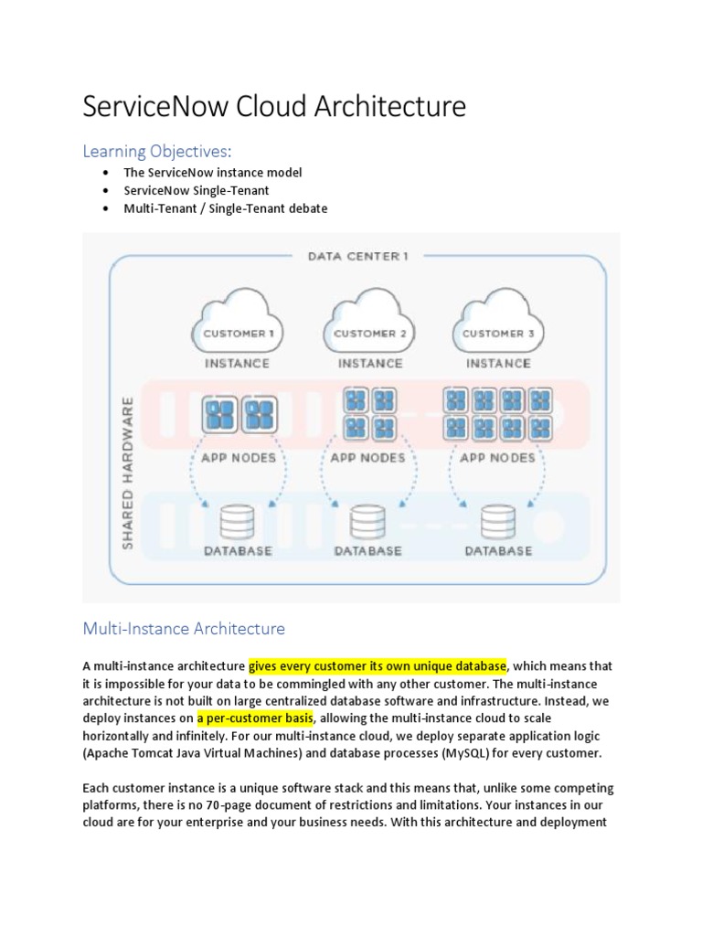 01 (C) ServiceNow Cloud Architecture | PDF | Software As A Service ...