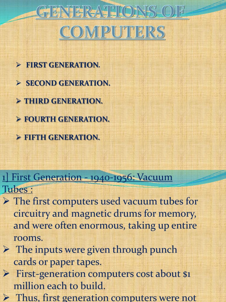 Generations of Computer PDF Integrated Circuit Electronic Circuits
