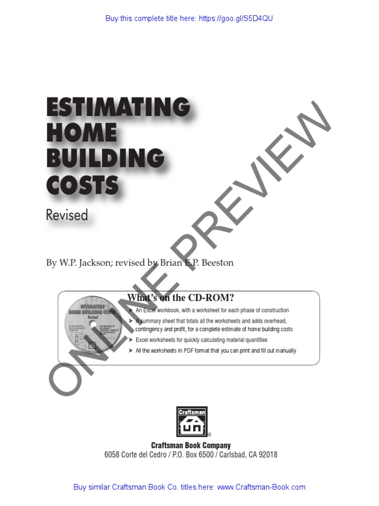 Estimating Home Building Costs: Online Preview | PDF | Basement ...