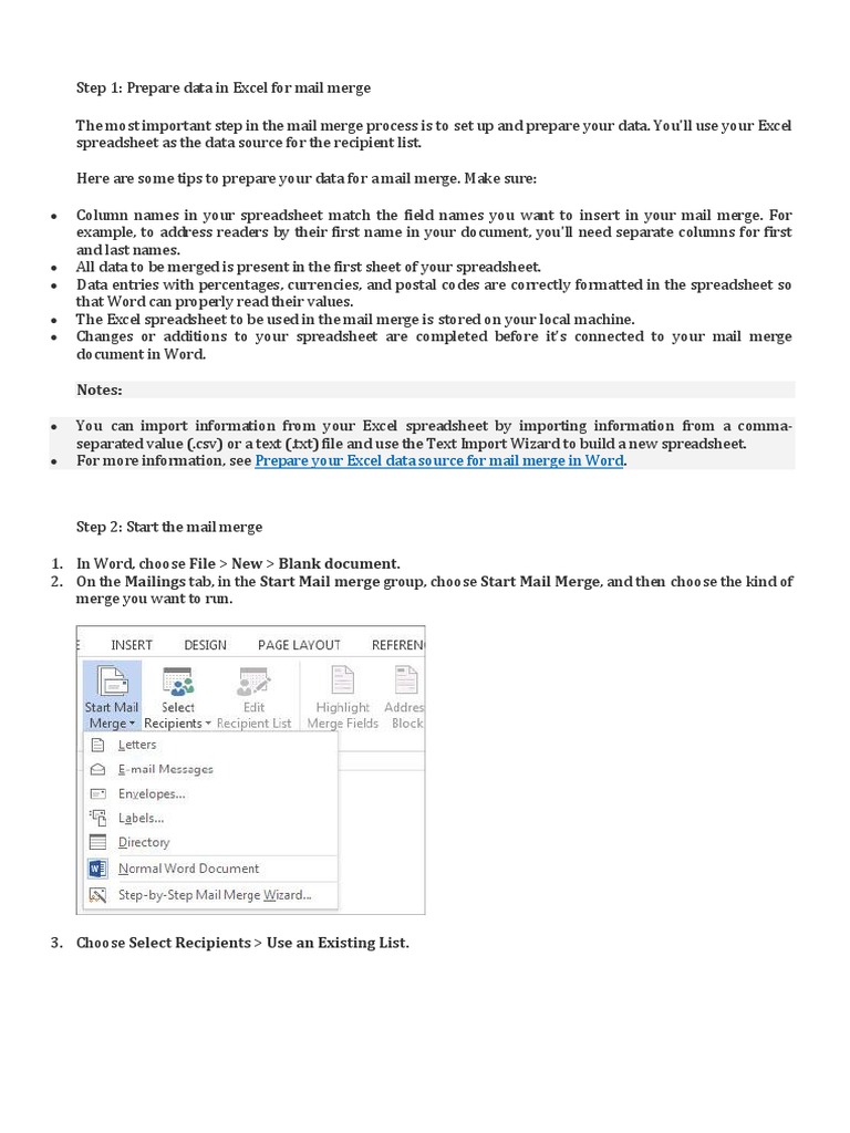 Excel Data Source For Mail Merge