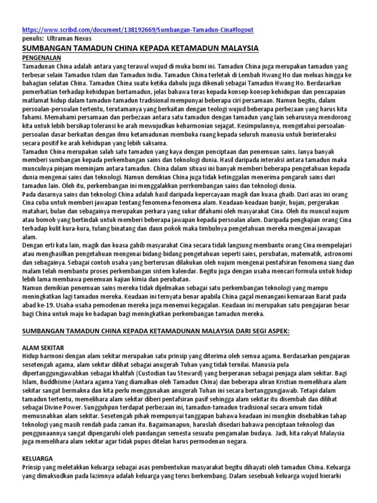 Sumbangan Tamadun Cina Pdf