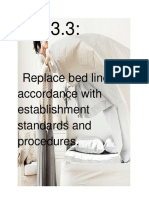 Replace Bed Linen in Accordance With Establishment Standards and Procedures