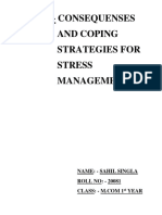 Topic:-Consequenses and Coping Strategies For Stress Management