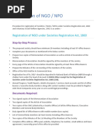 Registration of NGO Under Societies Registration Act, 1860