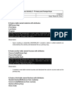Primary and Foreign Keys Laboratory Exercise #3 From Houston, Texas